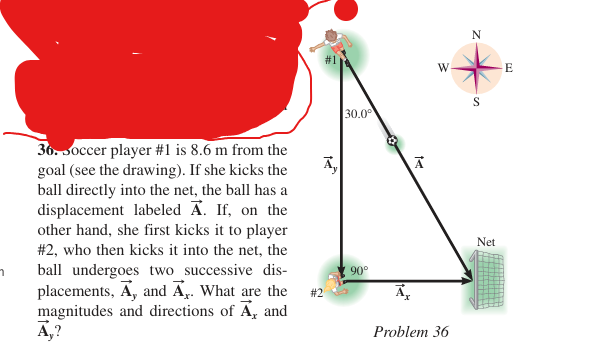 Soccer player #1 is 8.6 m from the goal. If she kicks the ball directly i..