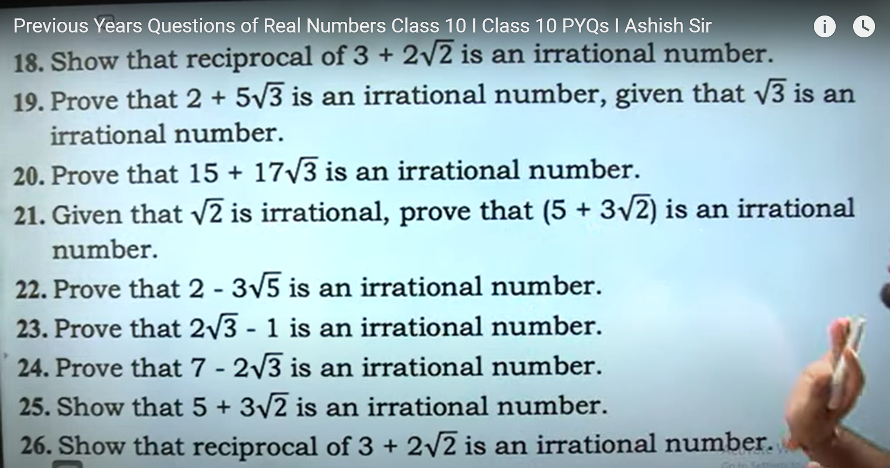 Previous Years Questions of Real Numbers Class 10 I Class 10 PYQs I As