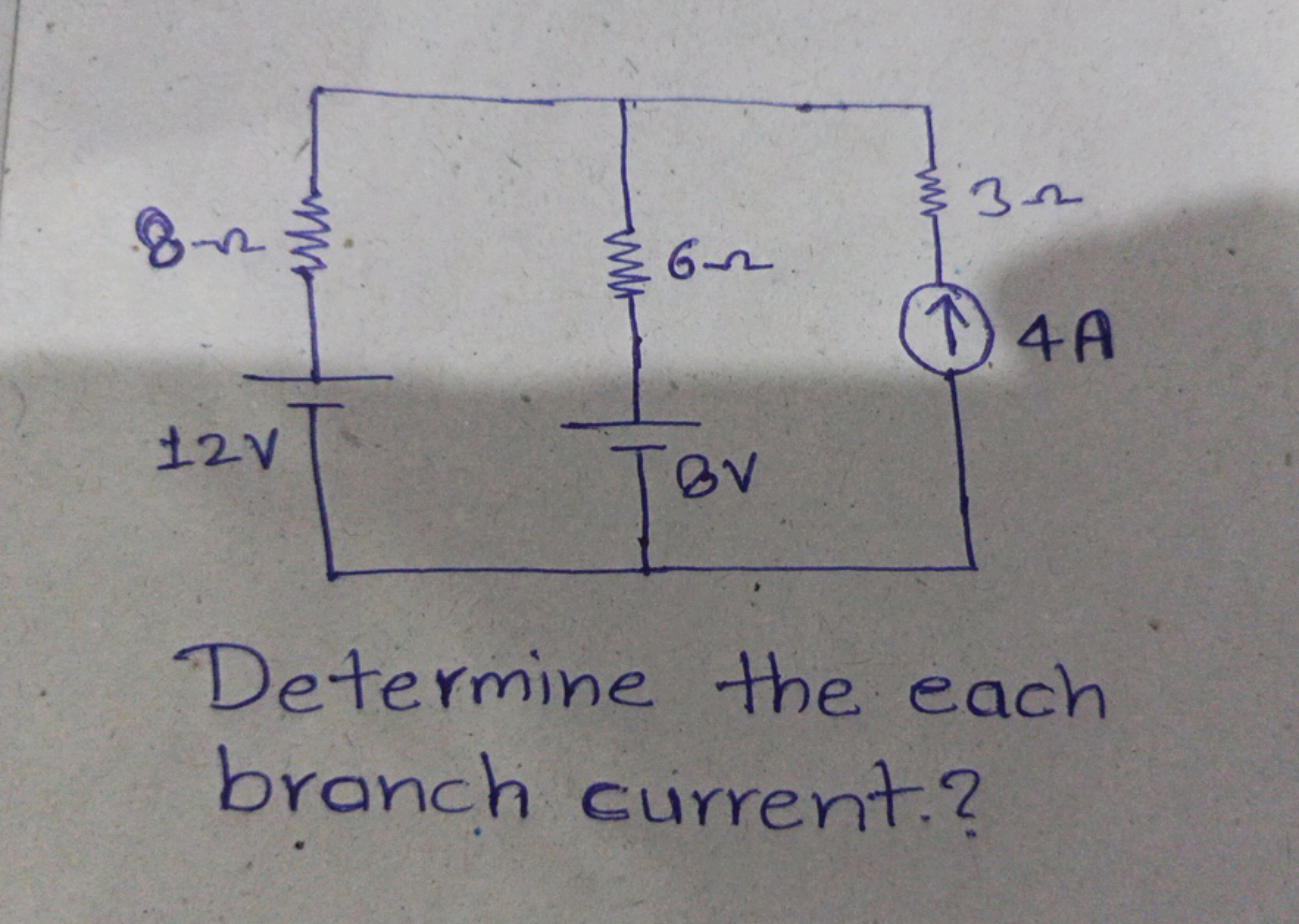 Determine the each branch current?