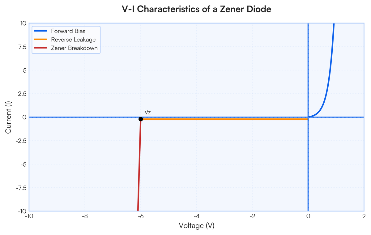 Determine the V-1 characteristics of a zener diode and hence find its bre..