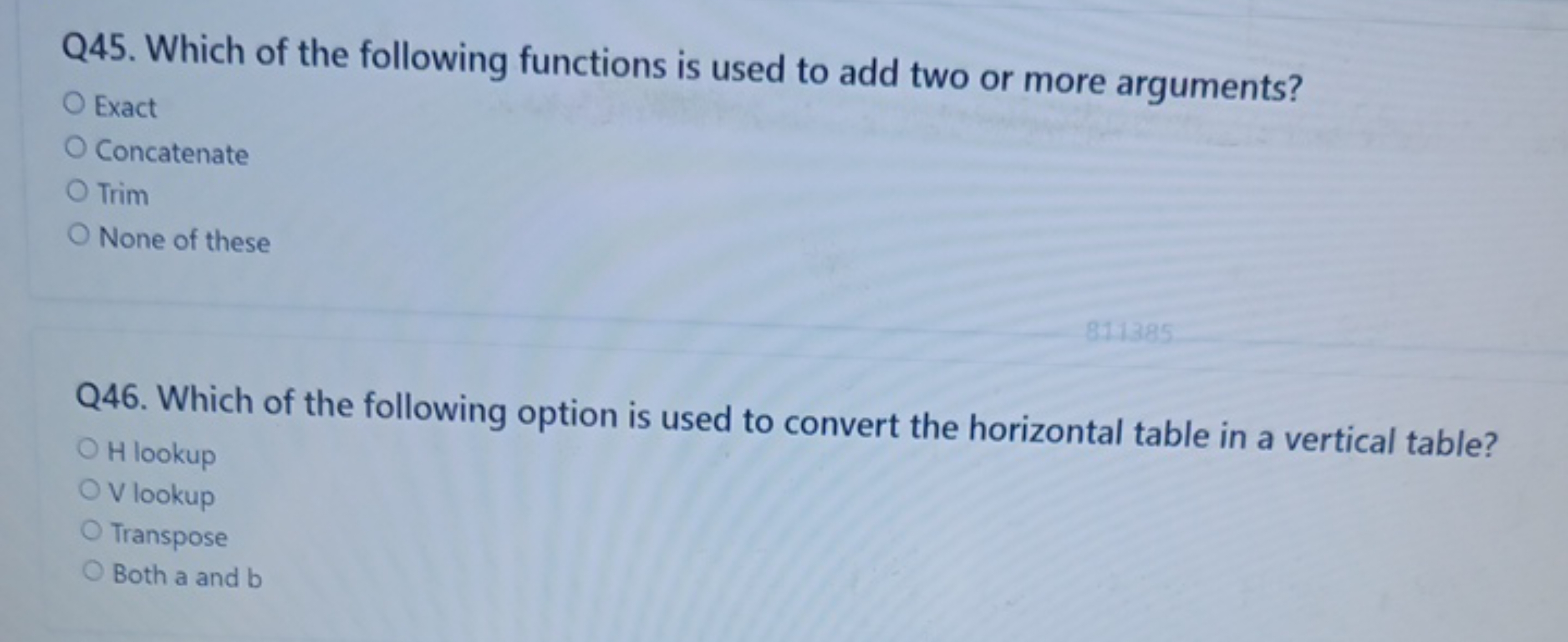 Q45. Which of the following functions is used to add two or more argum