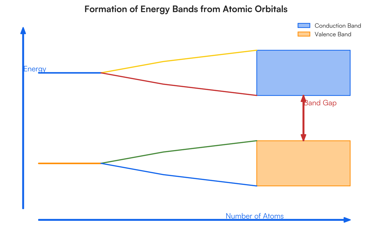 a. With the aid of a labeled diagram, discuss the formation of Energy Ban..