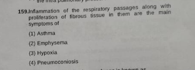 159.Inflammation of the respiratory passages along with proliferation 