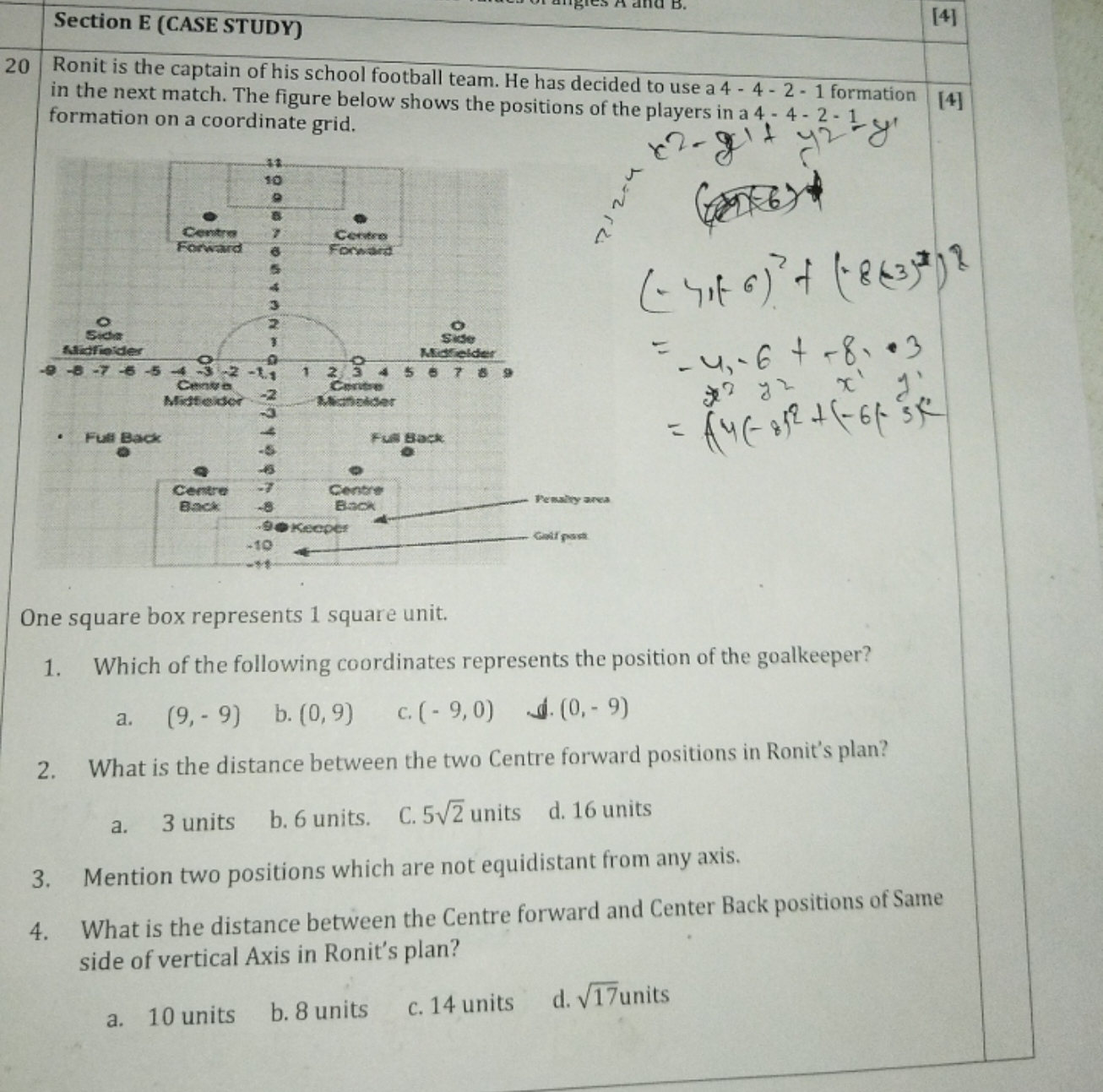 One square box represents 1 square unit.
1. Which of the following coo