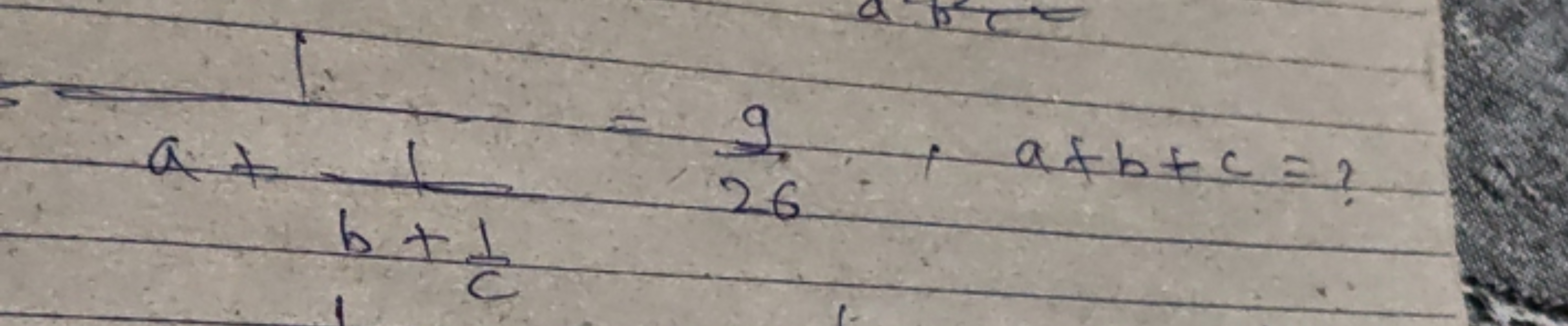 a+b+c1​1​=269​,a+b+c=?