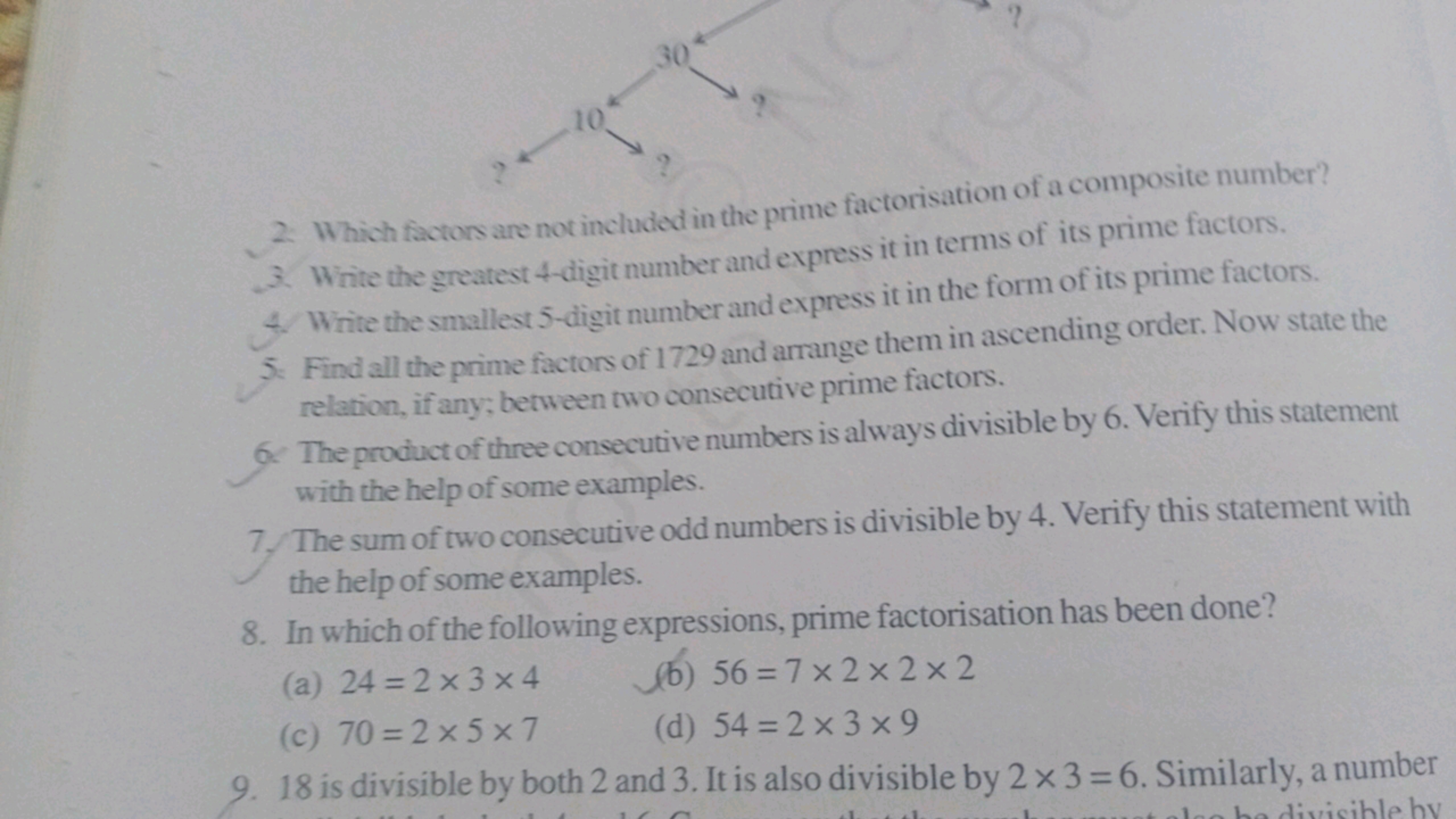 2. Which factors are not included in the prime factorisation of a comp