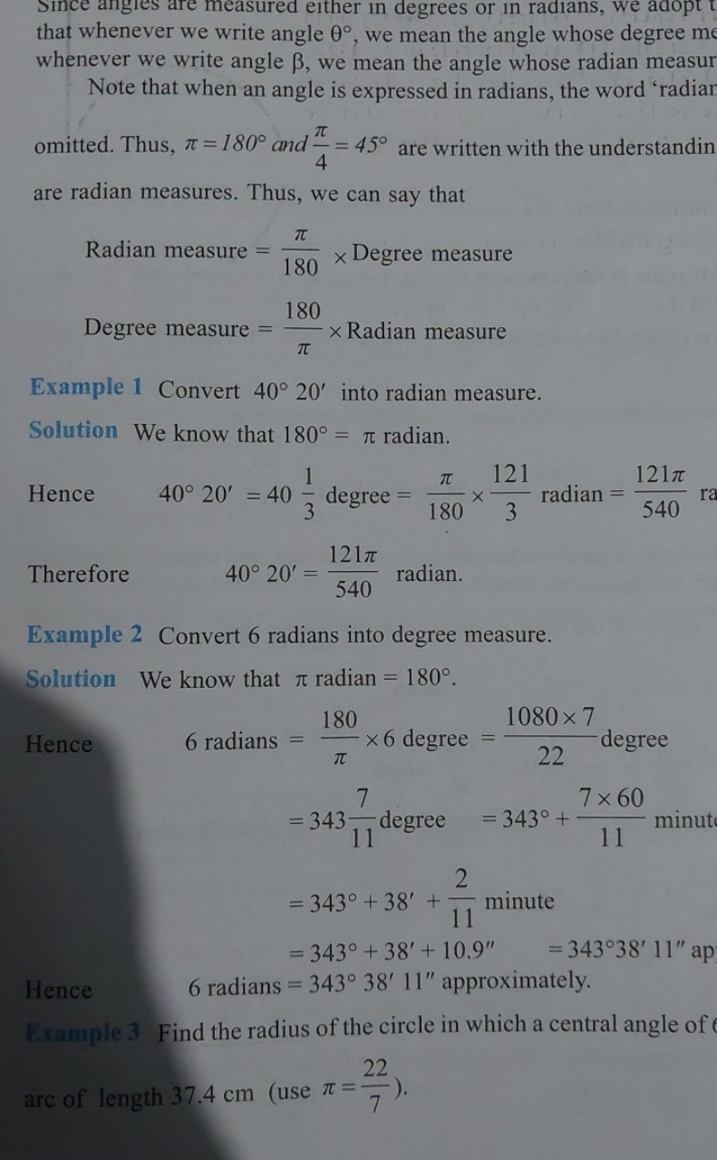 that whenever we write angle θ∘, we mean the angle whose degree m when