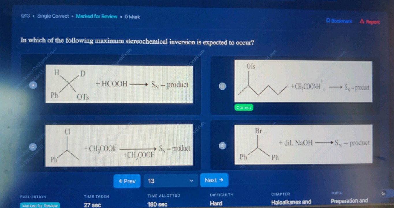 Q13 - Single Correct - Marked for Review - O Mark
Booknark
Resit
In wh