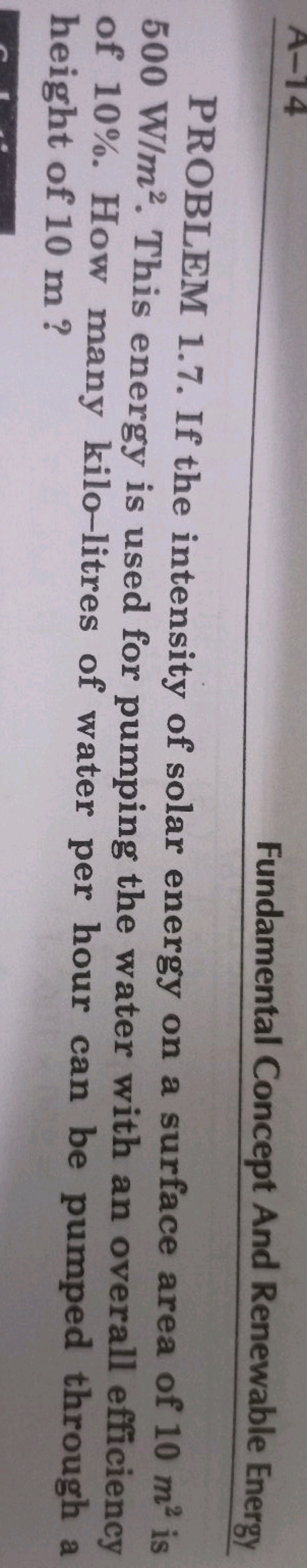 Fundamental Concept And Renewable Energy
PROBLEM 1.7. If the intensity