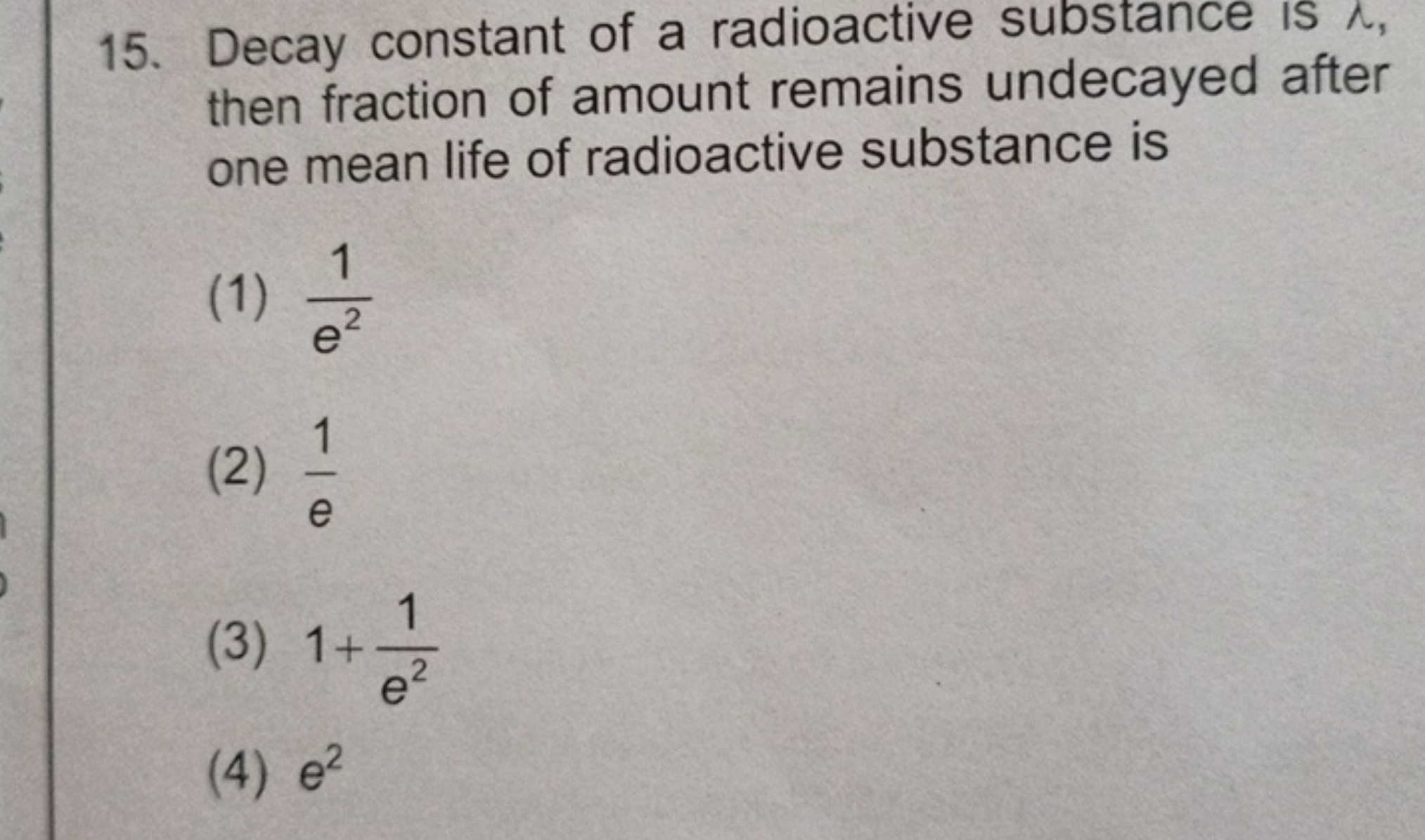 Decay constant of a radioactive substance is Λ, then fraction of amoun