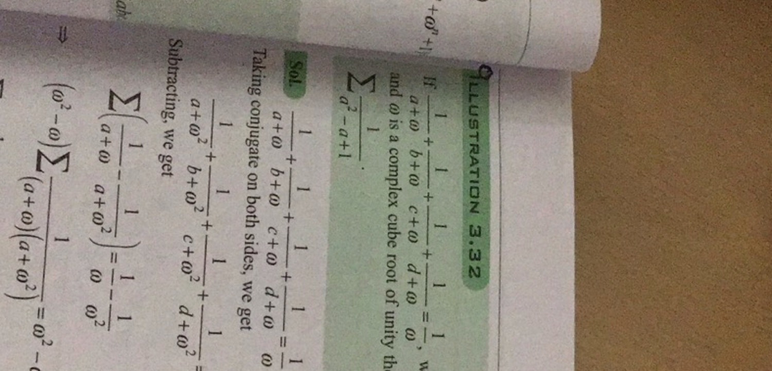 LlLUSTRATION 3.32
+ωn+1 if a+ω1​+b+ω1​+c+ω1​+d+ω1​=ω1​
and ω is a comp