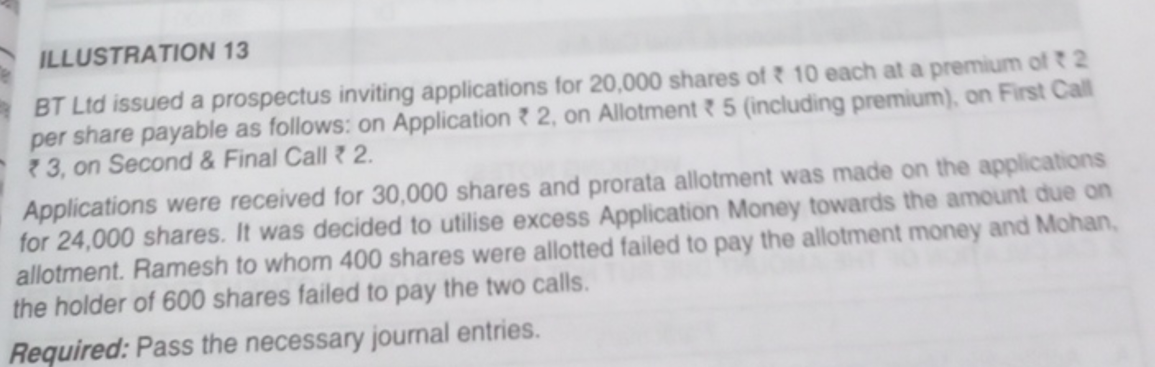 ILLUSTRATION 13
BT Ltd issued a prospectus inviting applications for 2