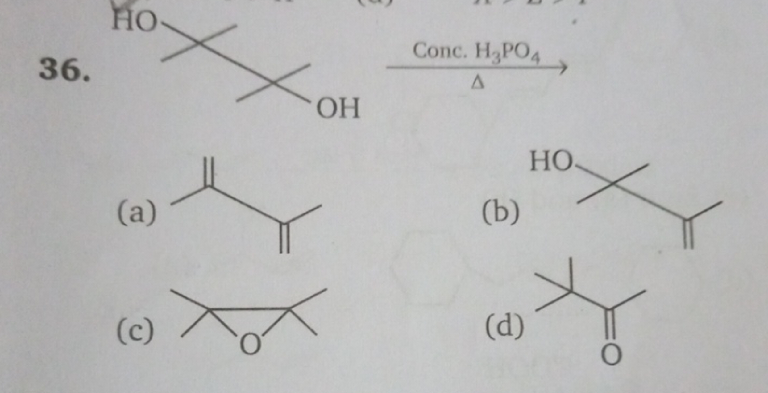 CC(C)(O)C(C)(C)O
Δ Conc. H3​PO4​​