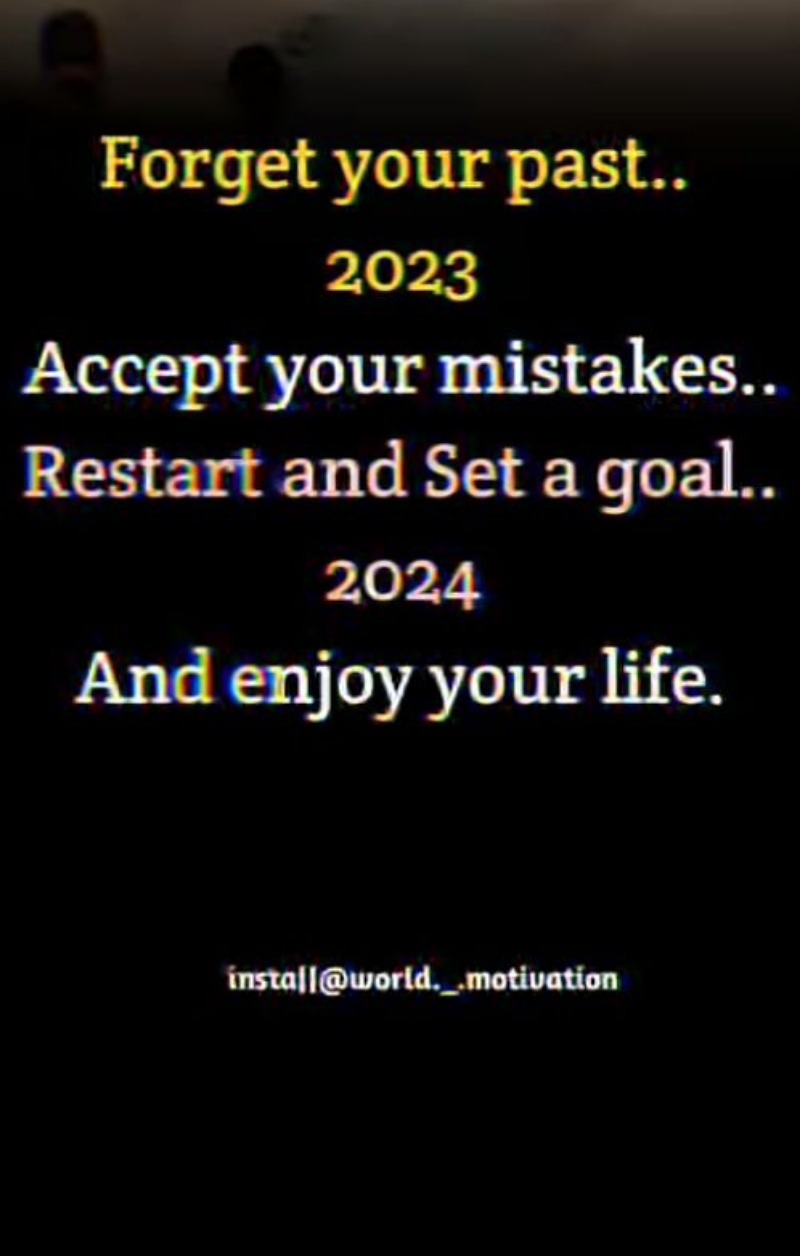 Forget your past..
2023

Accept your mistakes..
Restart and Set a goal