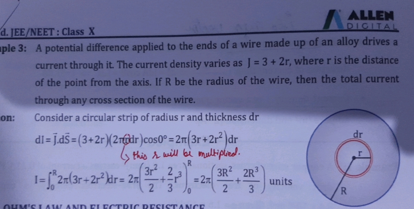 d. JEE/NEET : Class X
A믄
ple 3: A potential difference applied to the 