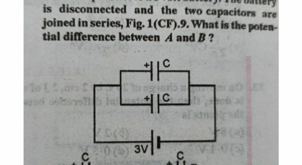 is disconnected and the two capacitors are joined in series, Fig. 1(CF