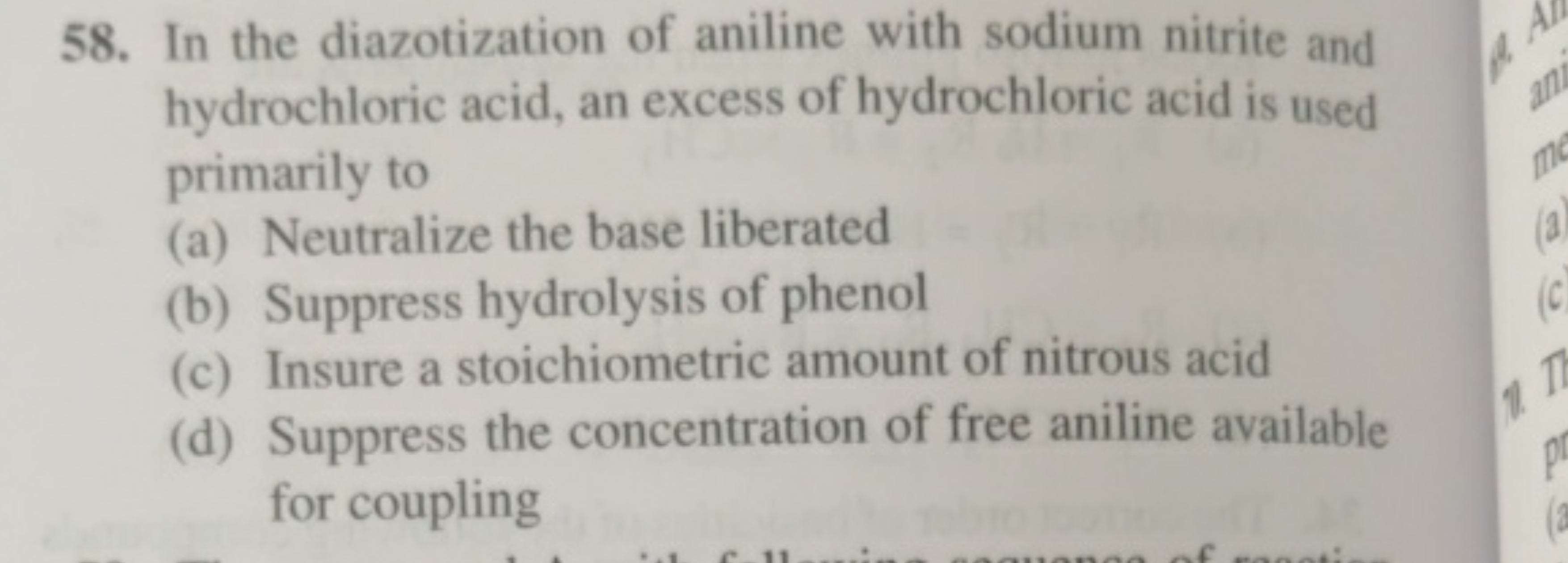 In the diazotization of aniline with sodium nitrite and hydrochloric a