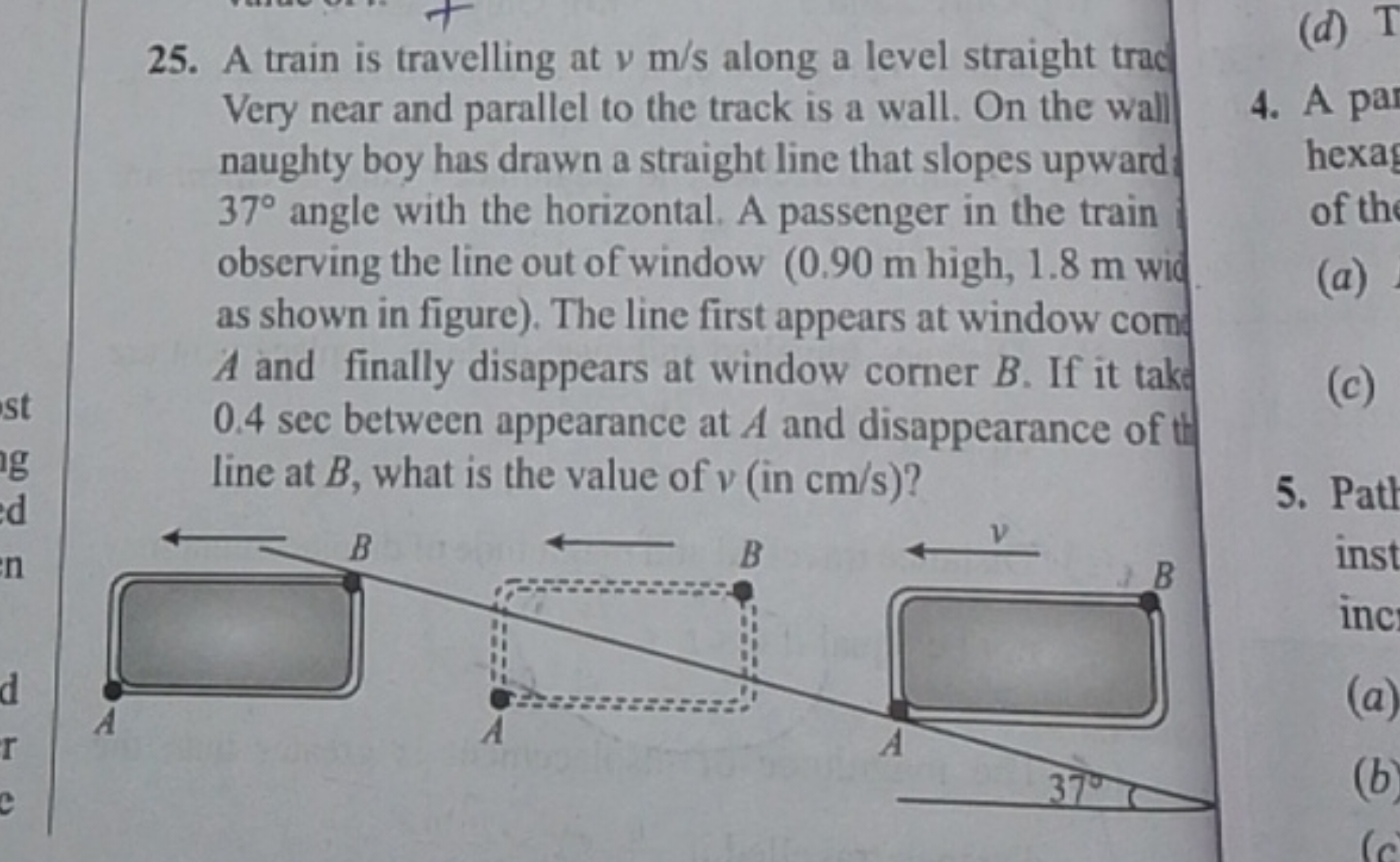 25. A train is travelling at v m/s along a level straight trac Very ne