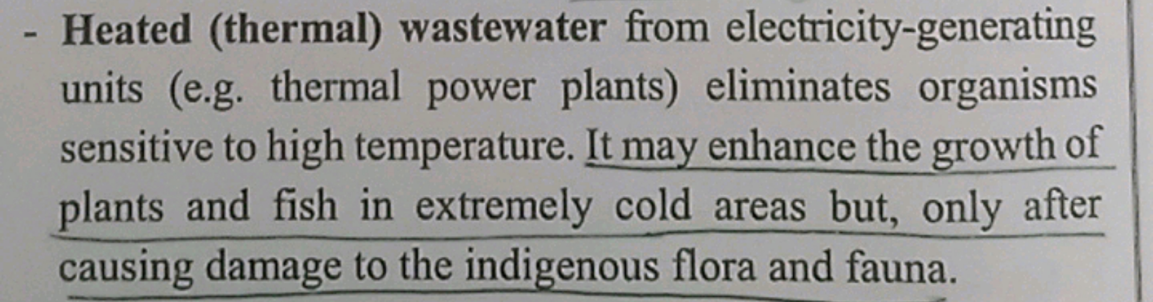 - Heated (thermal) wastewater from electricity-generating units (e.g. 