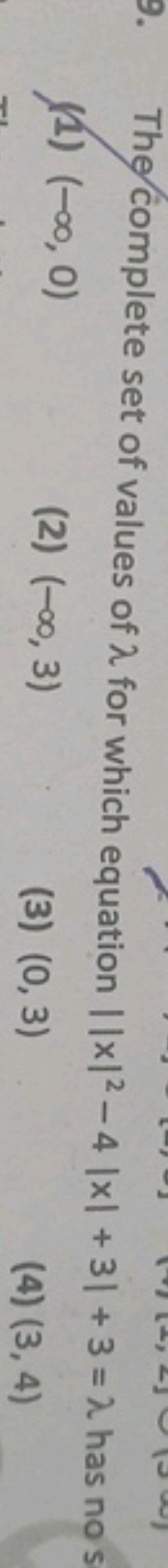 The complete set of values of λ for which equation ∣∣x∣2−4∣x∣+3∣+3=λ h