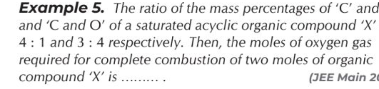 Example 5. The ratio of the mass percentages of ' C ' and and ' C and 