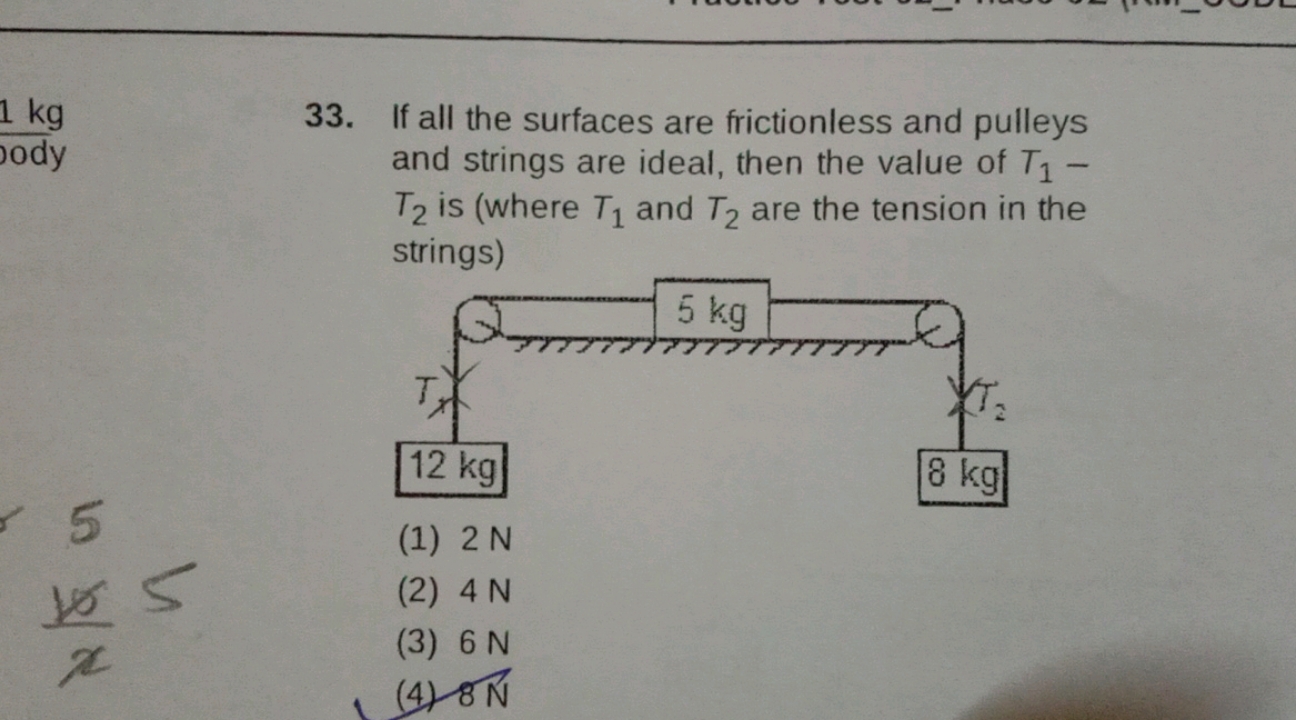 If all the surfaces are frictionless and pulleys and strings are ideal