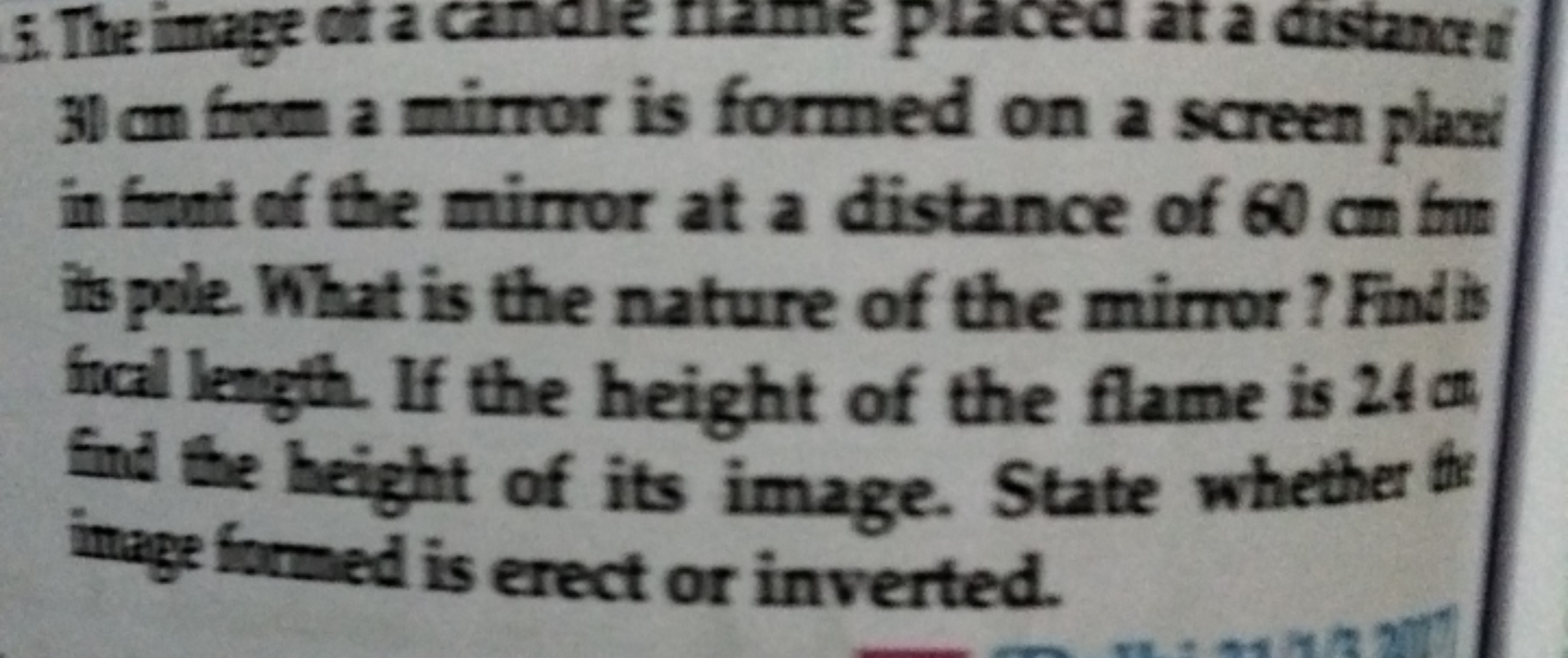 in fout of the mirror at a distance of 60 cm its pole. What is the nat