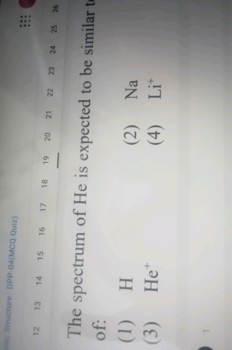 c Structure : DPP-04(MCQ Quiz)
12​13​14​15​16​17​18​19​20​21​22​23​24​