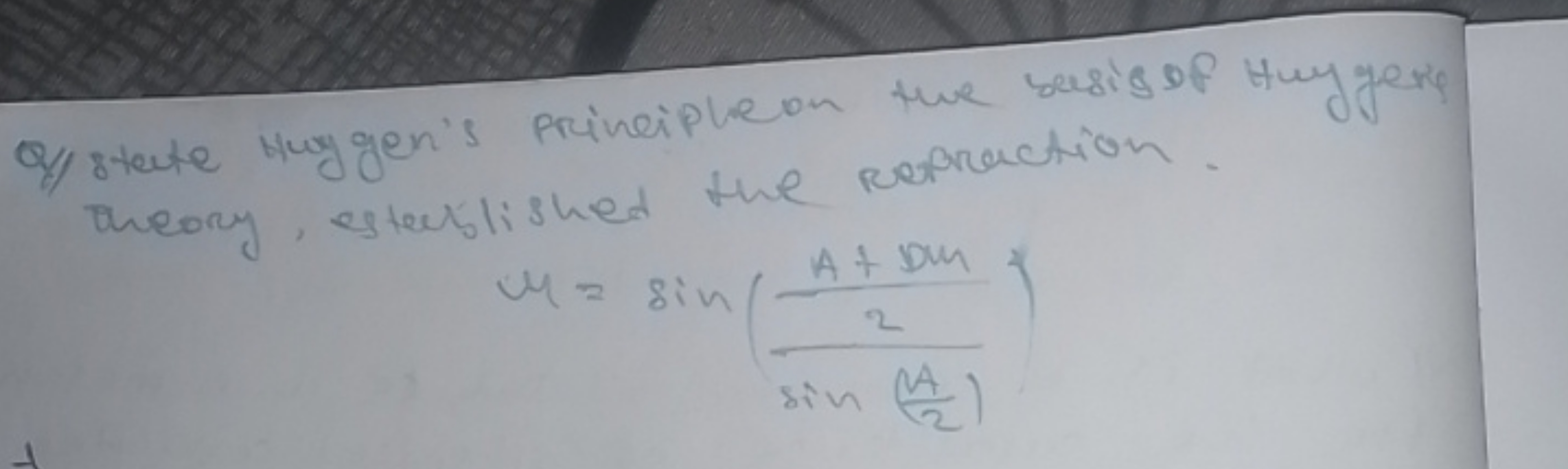 theory, estectislished the repraction.
M=sin(2A+DM​)
