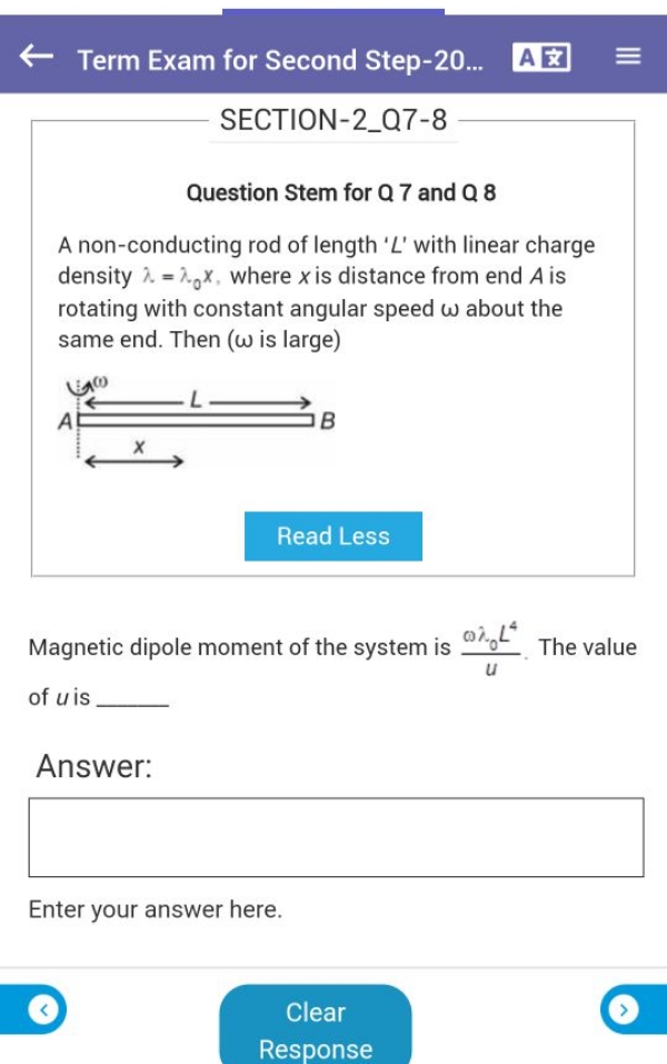 Term Exam for Second Step-20... A盿 ≡ SECTION-2_Q7-8
Question Stem for 