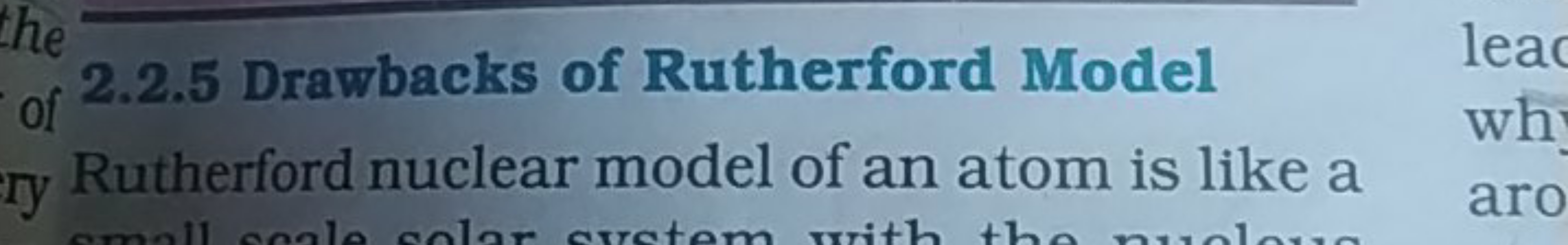 of 2.2.5 Drawbacks of Rutherford Model
Rutherford nuclear model of an 