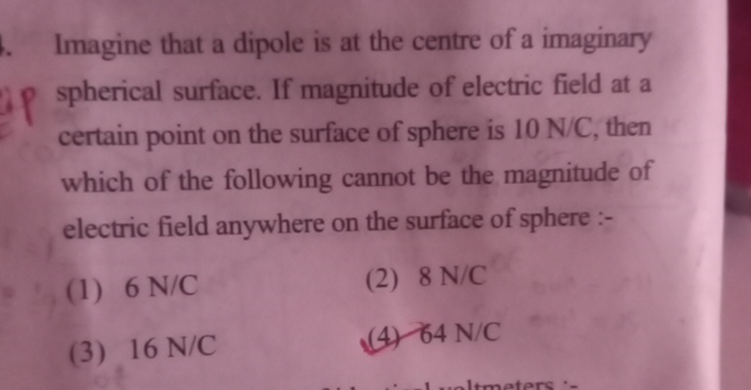 Imagine that a dipole is at the centre of a imaginary spherical surfac