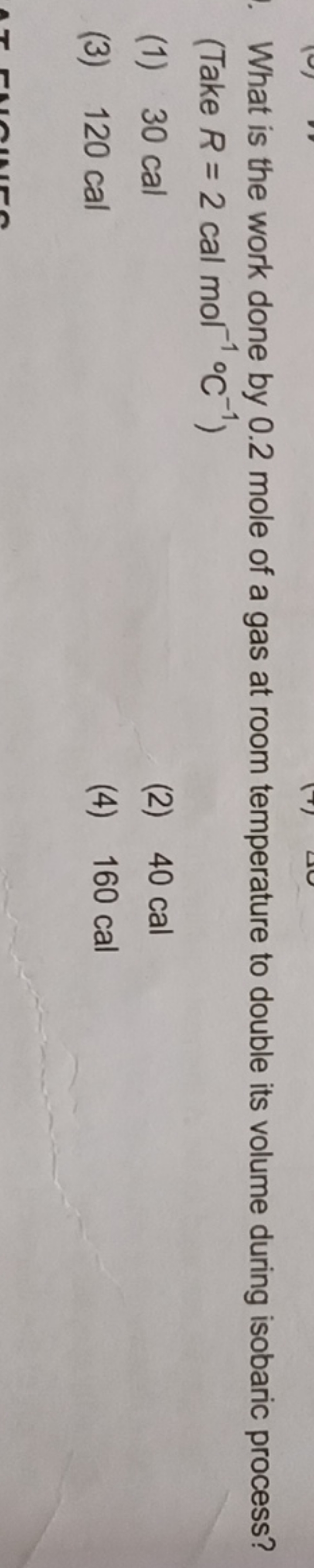 What is the work done by 0.2 mole of a gas at room temperature to doub