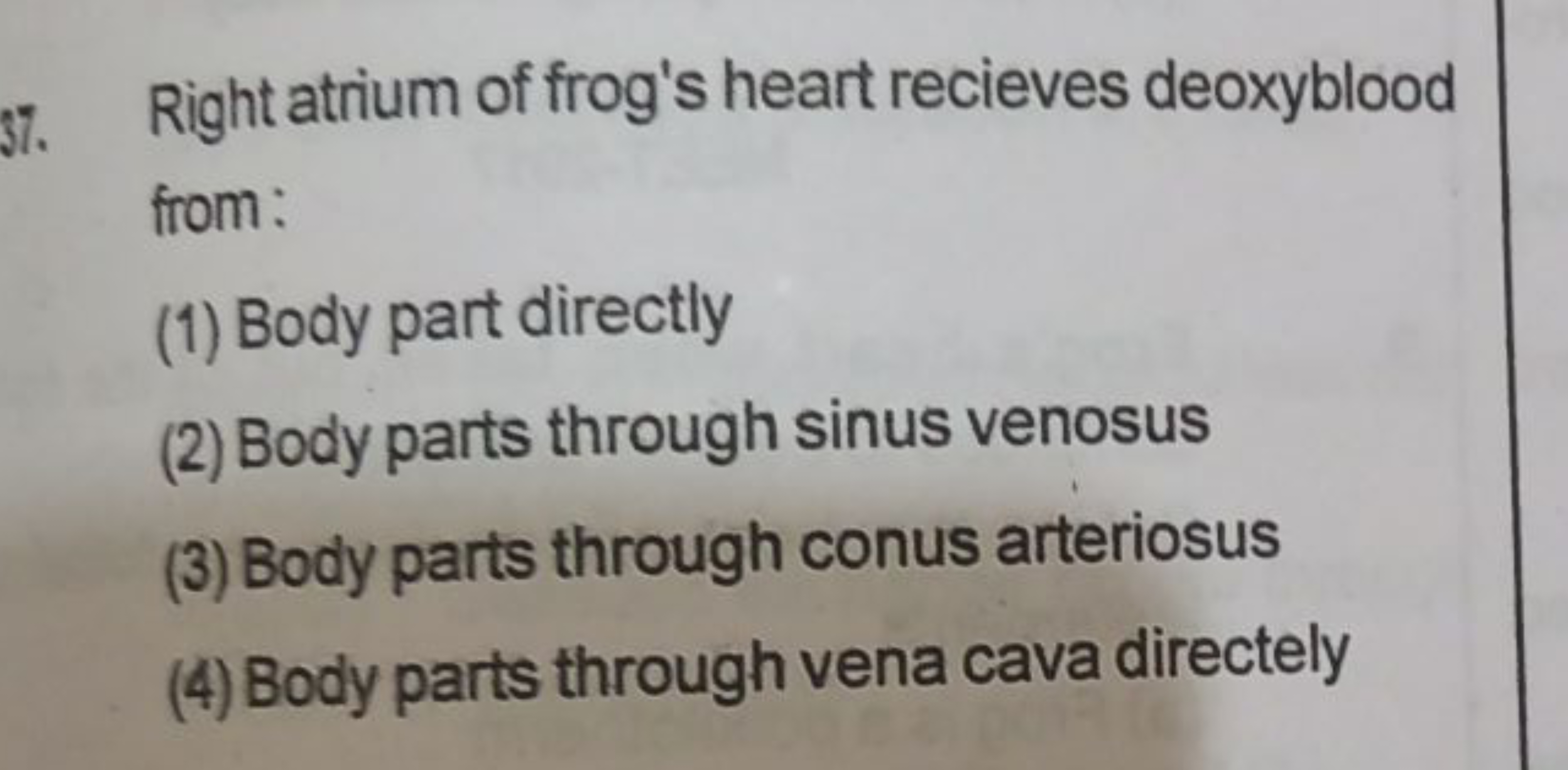 Right atrium of frog's heart recieves deoxyblood from :