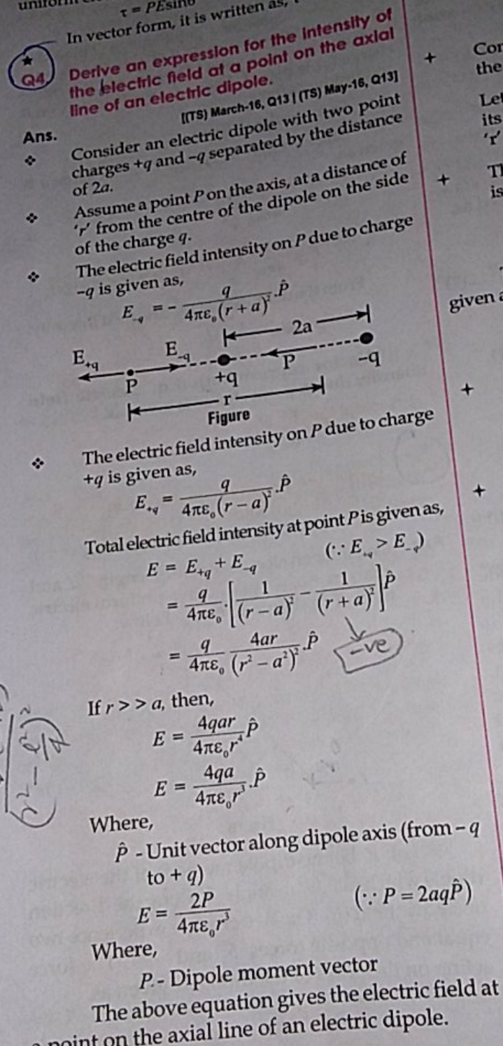 In vector form, it is written as,
(a4)
Derive an expression for the in