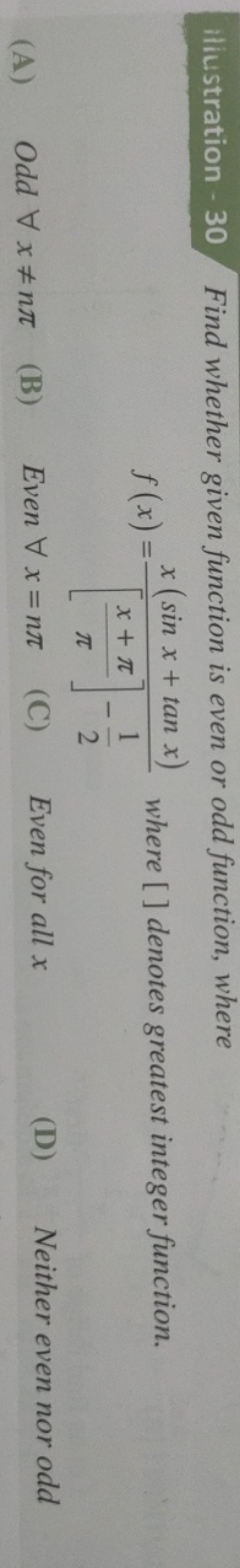 iliustration-30 Find whether given function is even or odd function, w