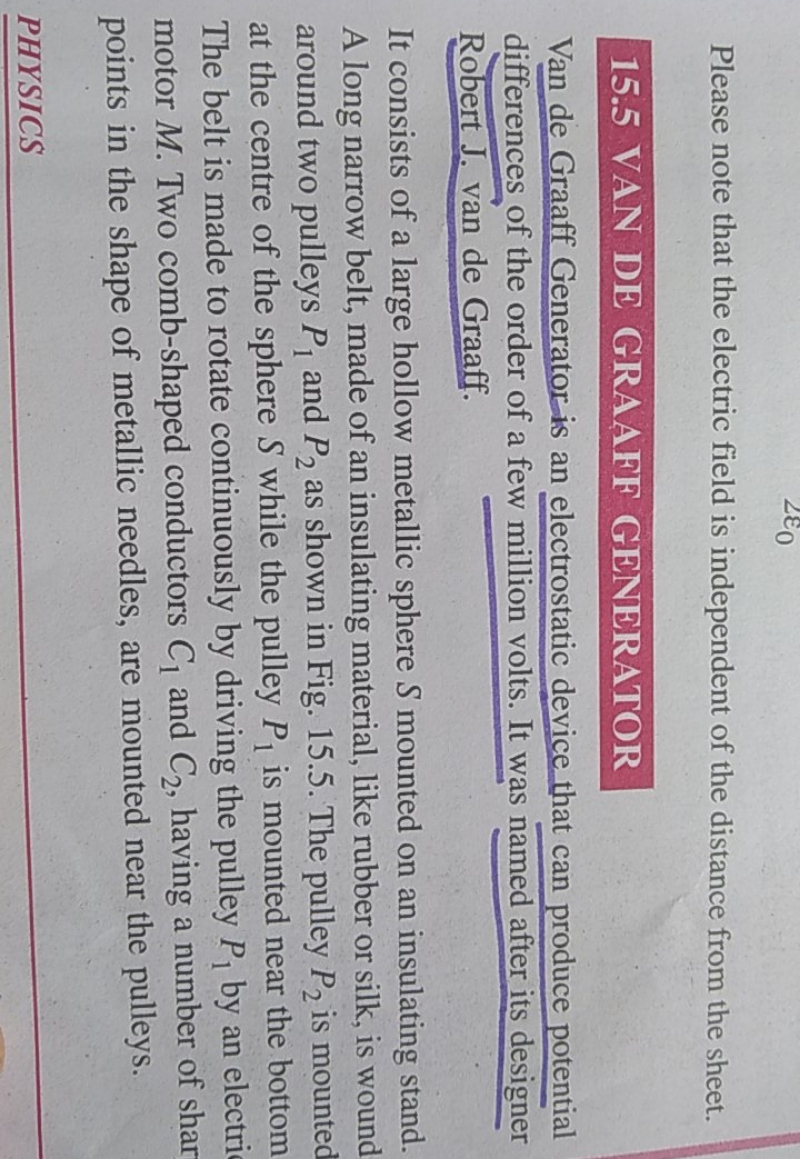 Please note that the electric field is independent of the distance fro