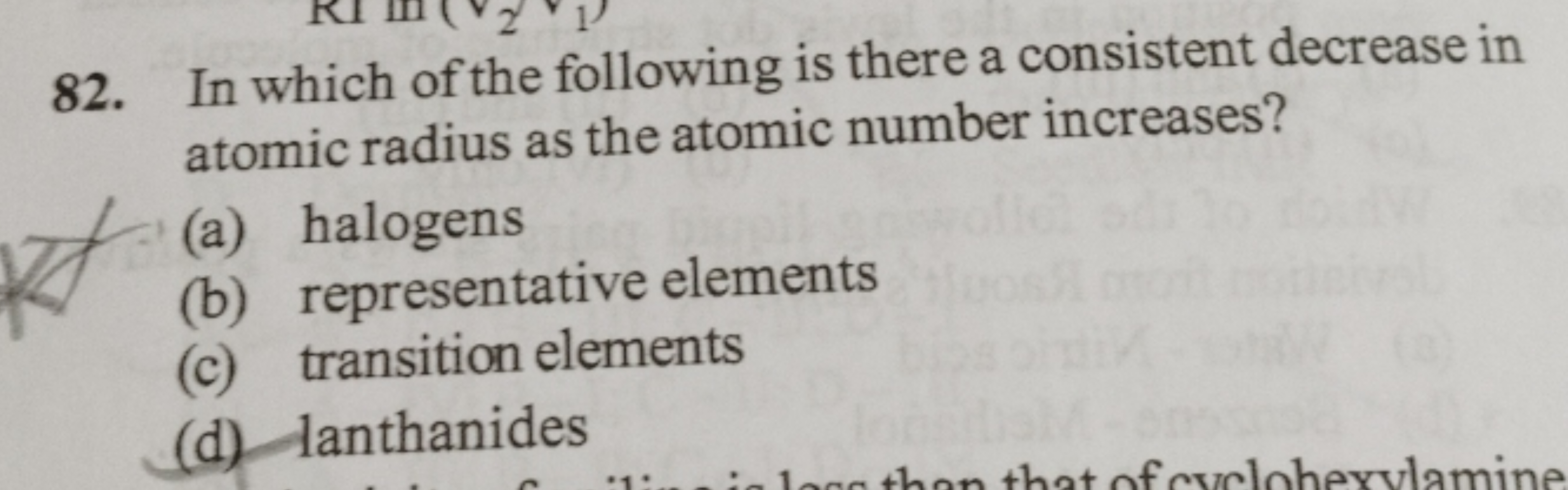 In which of the following is there a consistent decrease in atomic rad