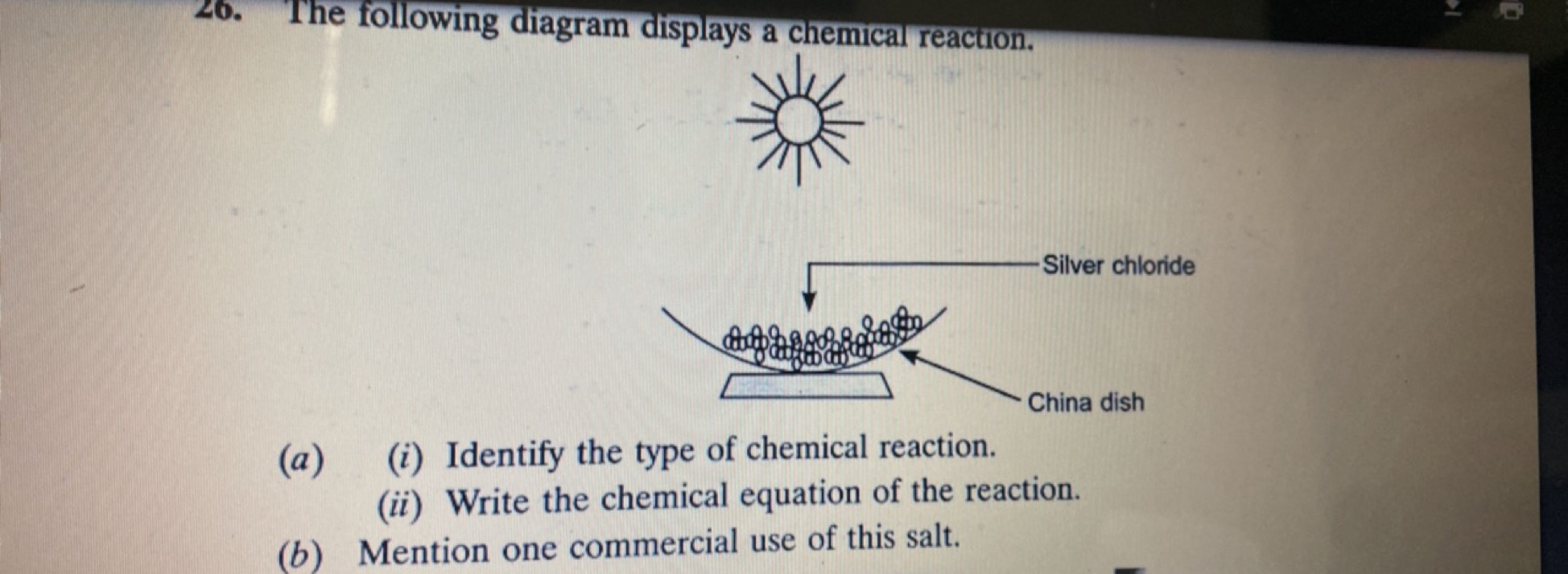 20. The following diagram displays a chemical reaction.