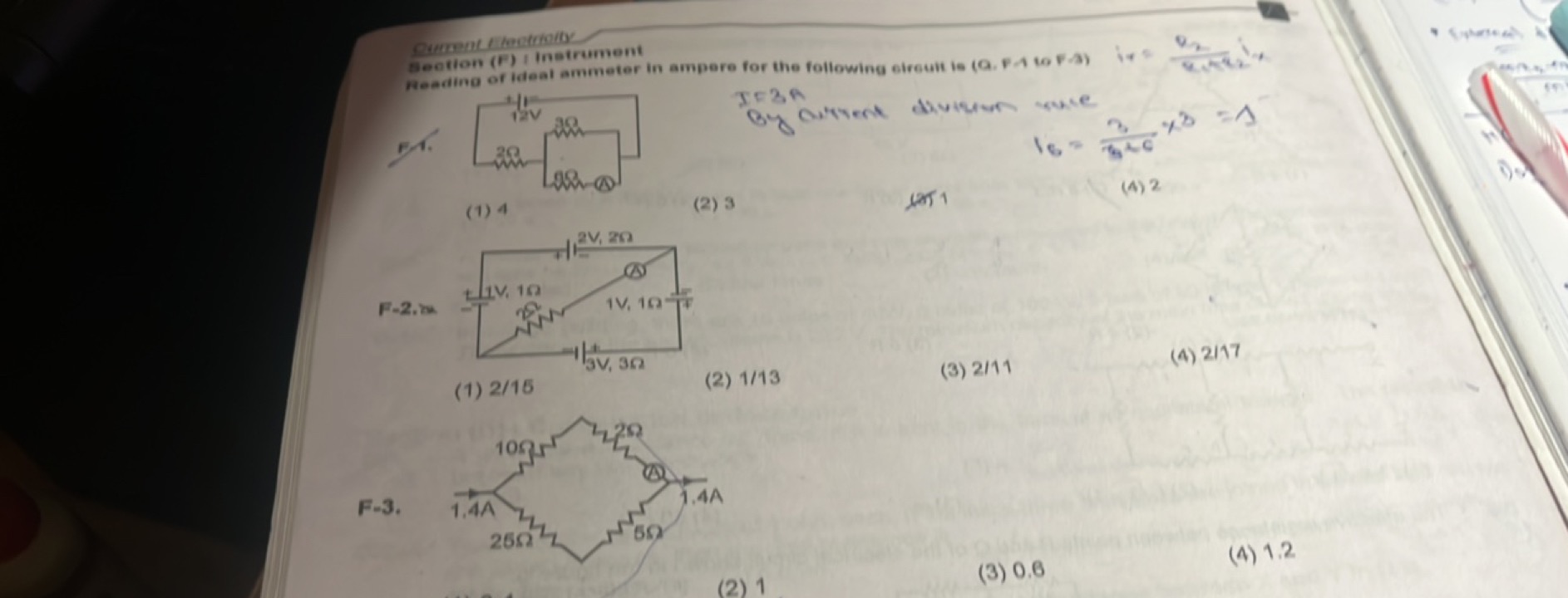 (1) 4
(1) 2/15
T=3R
By citment divimun suse
16=6+63​+3=1
(a) 1
(4)2
(3