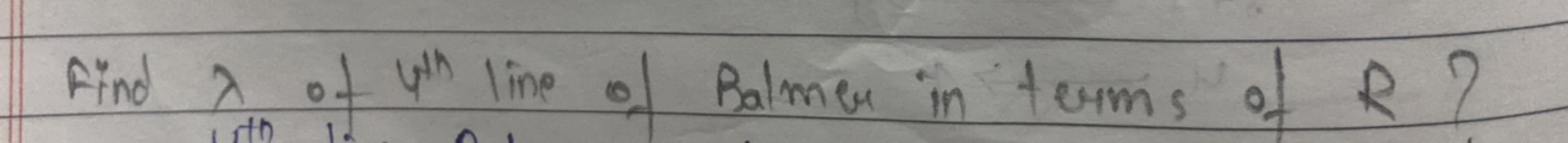 Find λ of uth  line of Palmer in terms of R ?
