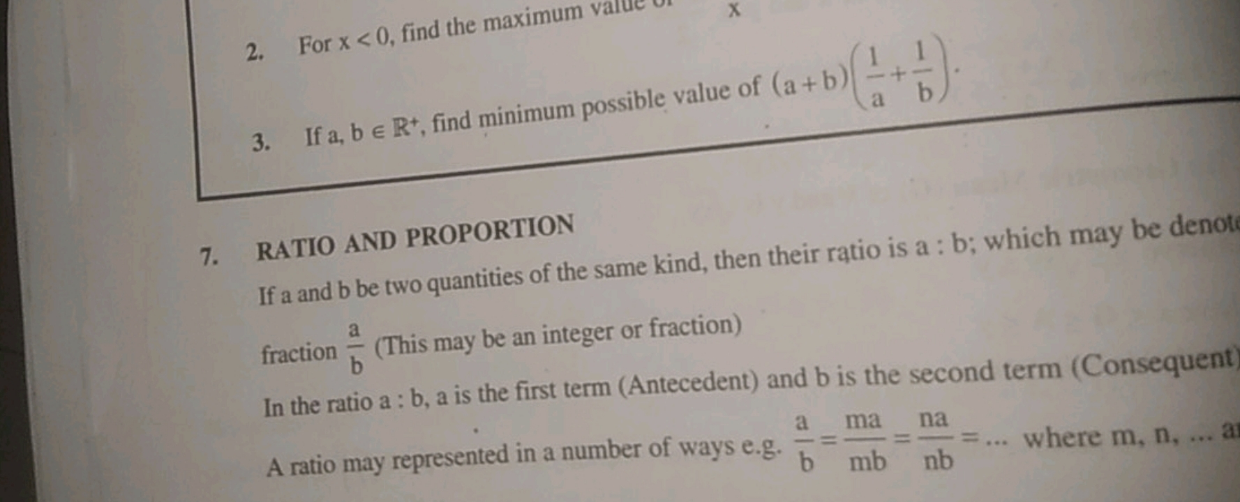 2. For x<0, find the maximum v