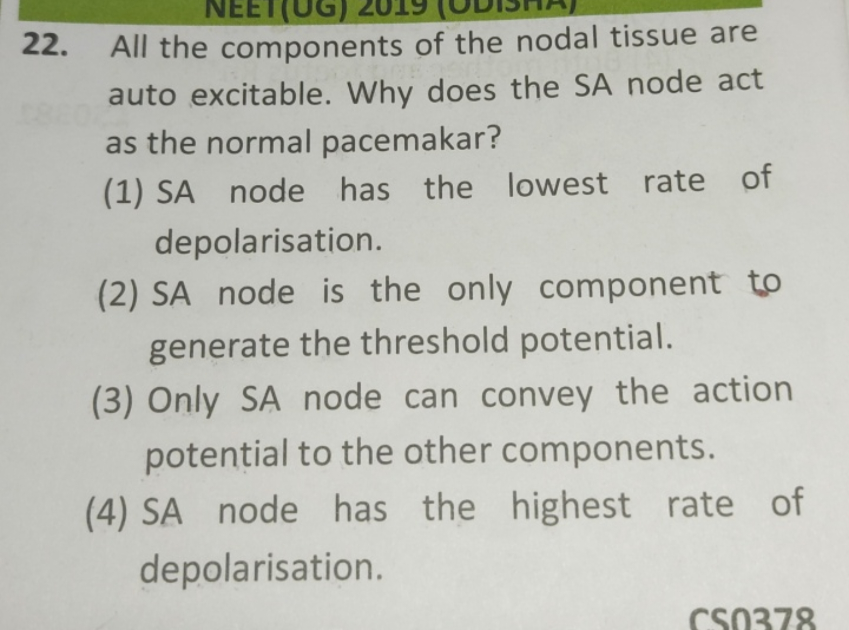 All the components of the nodal tissue are auto excitable. Why does th