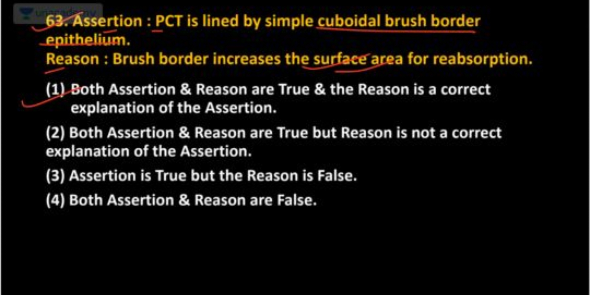 Assertion : PCT is lined by simple cuboidal brush border epithelium. R