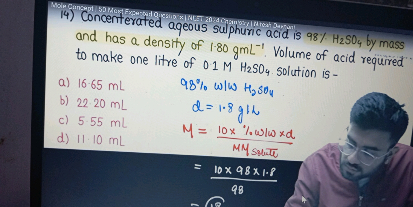 Mole Concept 150 Most Expected Questions I NEET 2024 Chemistry INvites