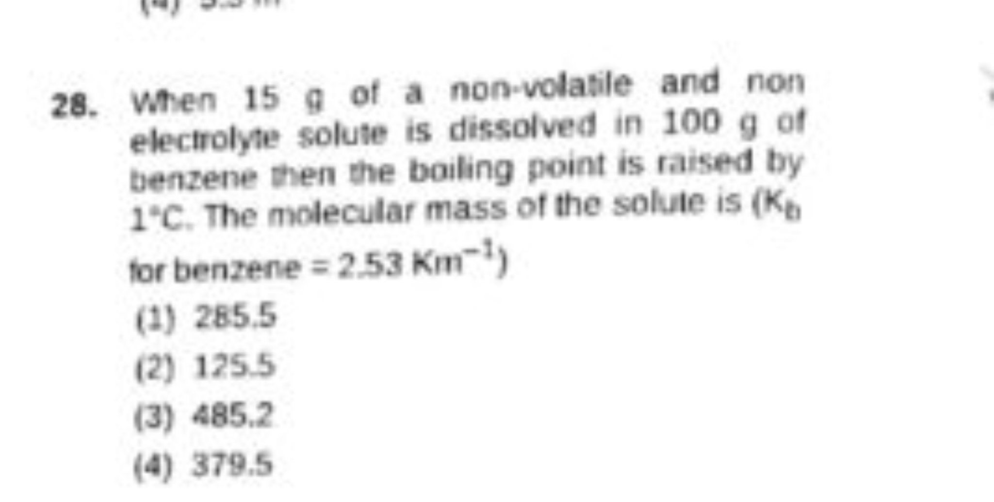 When 15 g of a non-volatile and non electrolyte solute is dissolved in