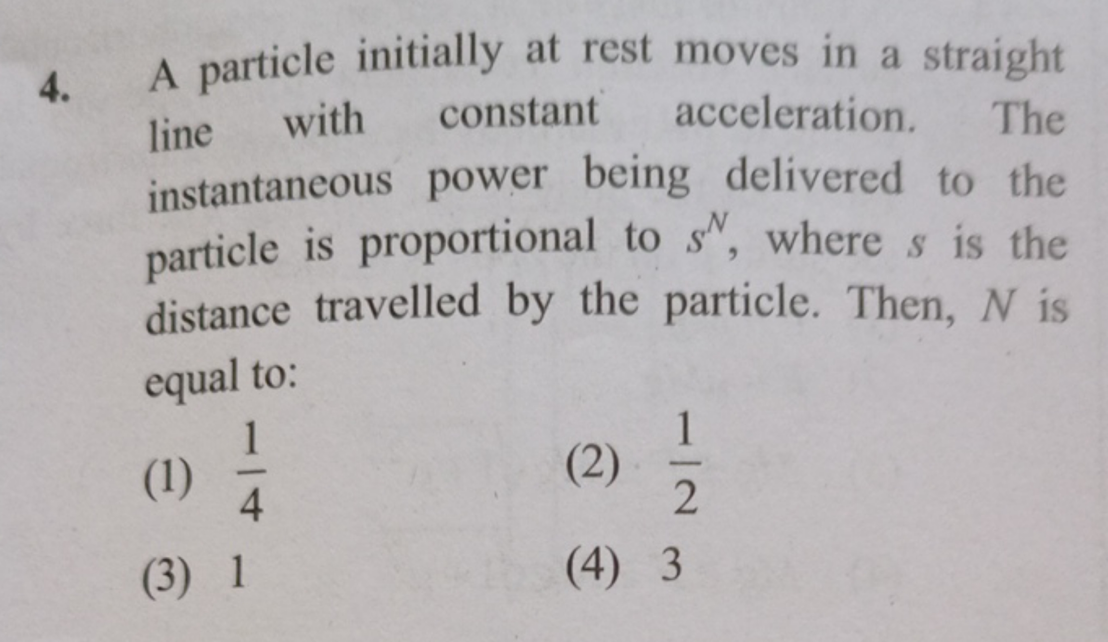 A particle initially at rest moves in a straight line with constant ac