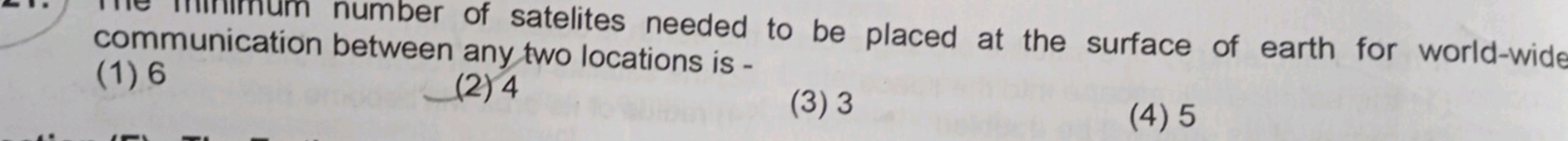 communication number of satelites needed to be placed at the surface o