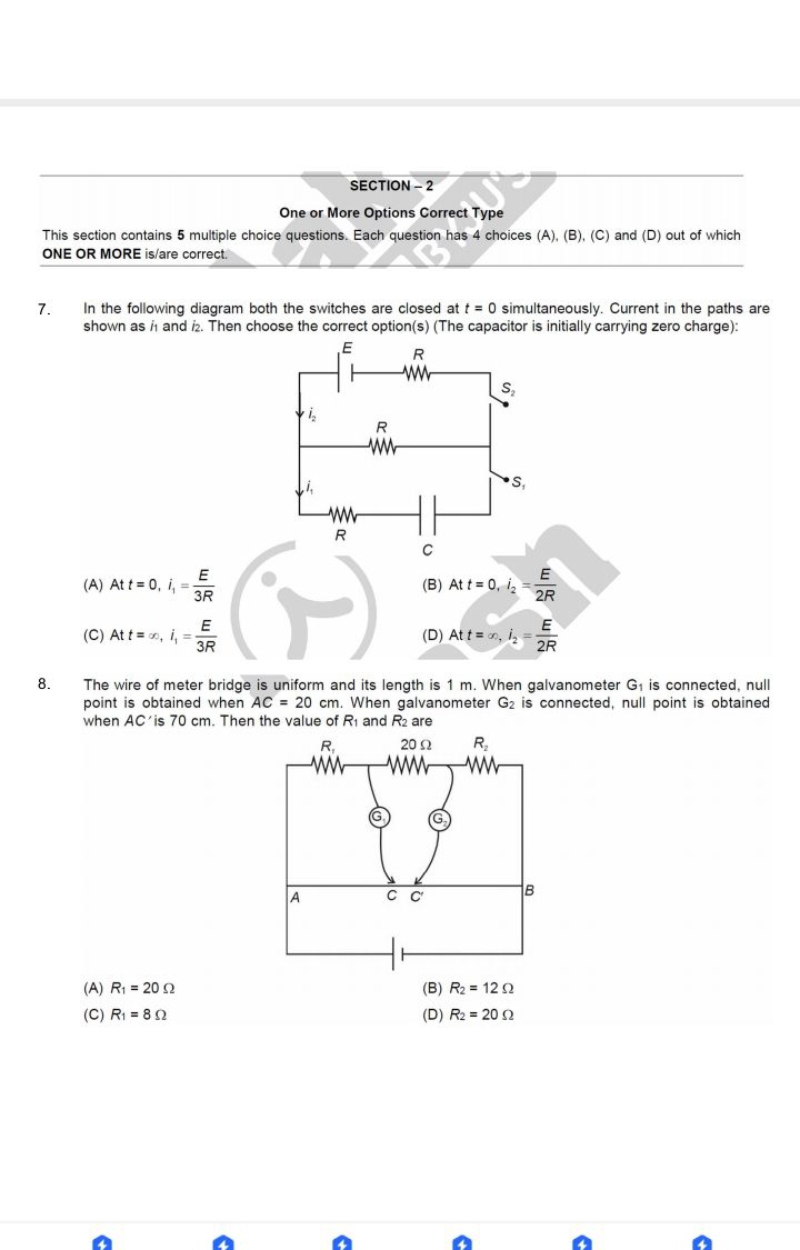 SECTION - 2 One or More Options Correct Type This section contains 5 m