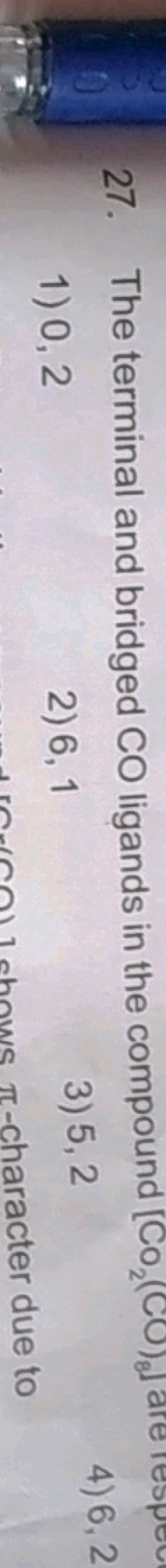 The terminal and bridged CO ligands in the compound